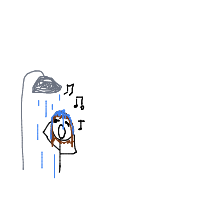 singing in shower drawing by meow_meow123 in Artbitrator