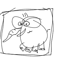 elephant in room drawing by gurkenkot in Artbitrator