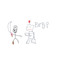 pirate vs robot drawing by dexterio in Artbitrator
