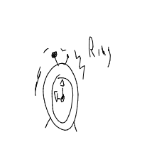 alarm clock ringing drawing by blueb3rry in Artbitrator