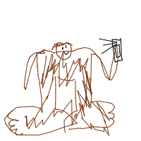 bigfoot taking selfie drawing by guest-uk4d3fva9 in Artbitrator