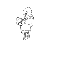 a cat with a hat dreaming about fish with a thought bubble drawing by player-x88vmg2jj in Artbitrator