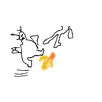slipping on banana peel drawing by guest-0ula1d1yd in Artbitrator
