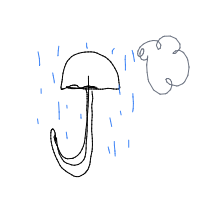 umbrella in rain drawing by guest-lrnas3eyx in Artbitrator