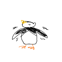 excited penguin drawing by iiyukiii in Artbitrator