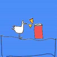 seagull stealing chips drawing by guest-i7gjfenuk in Artbitrator