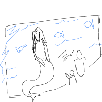 mermaid at aquarium drawing by samsammaydrew in Artbitrator