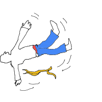 slipping on banana peel drawing by guest-l2gq3w3jy in Artbitrator