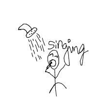 singing in shower drawing by guest-d0l3vqrzk in Artbitrator