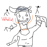 viking at yoga class drawing by guest-u7tvwmhkt in Artbitrator