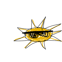 sun wearing sunglasses drawing by coneycatcher01 in Artbitrator