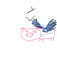 when pigs fly drawing by coneycatcher in Artbitrator