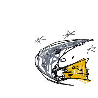 moon eating cheese drawing by coneycatcher01 in Artbitrator