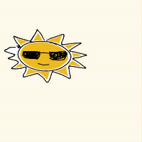 sun wearing sunglasses drawing by pasiya in Artbitrator