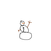 waving snowman drawing by guest-n0enrahr2 in Artbitrator