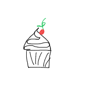 cupcake with cherry drawing by guest-huyi5by8d in Artbitrator