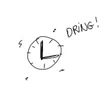 alarm clock ringing drawing by guest-huyi5by8d in Artbitrator