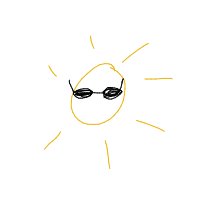 sun wearing sunglasses drawing by guest-vjf2r0bia in Artbitrator