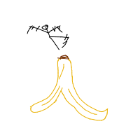 slipping on banana peel drawing by kmpy76 in Artbitrator