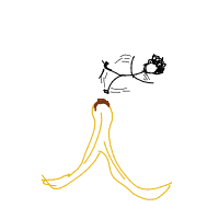 slipping on banana peel drawing by kmpy76 in Artbitrator