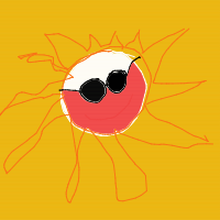 sun wearing sunglasses drawing by guest-flbcurl0g in Artbitrator