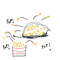 popcorn popping drawing by cereal in Artbitrator