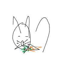 rabbit eating carrot drawing by urja in Artbitrator