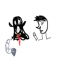 ghost at job interview drawing by mirandaa in Artbitrator