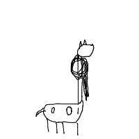 giraffe with scarf drawing by mspb in Artbitrator