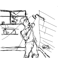 singing in shower drawing by mstro in Artbitrator