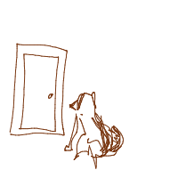 dog waiting at door drawing by guest-wnl909ss3 in Artbitrator