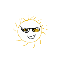 sun wearing sunglasses drawing by hellos in Artbitrator