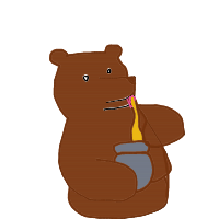 bear eating honey drawing by nigros in Artbitrator