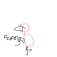 flamingo standing on one leg drawing by johannaclydeeeee in Artbitrator