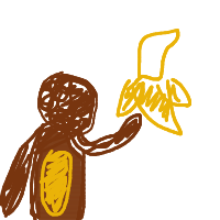 monkey with banana drawing by guest-5k8c2ziyx in Artbitrator