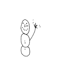 waving snowman drawing by adyyf in Artbitrator
