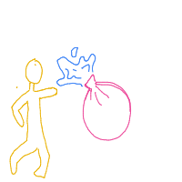throwing water balloon drawing by guest-amokshf50 in Artbitrator