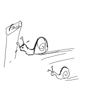 snail racing drawing by guest-gryb3niae in Artbitrator