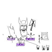 viking at yoga class drawing by guest-8cuzr2kms in Artbitrator