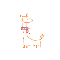 giraffe with scarf drawing by vane in Artbitrator