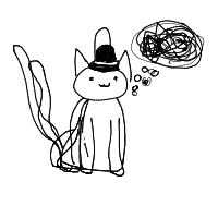 a cat with a hat dreaming about fish with a thought bubble drawing by player-gtaoa5eh6 in Artbitrator