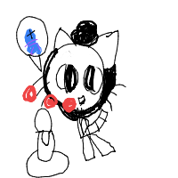a cat with a hat dreaming about fish with a thought bubble drawing by player-174mvqaoe in Artbitrator