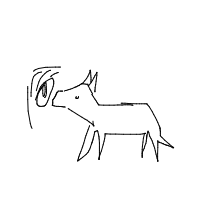 dog catching frisbee drawing by sakthi in Artbitrator
