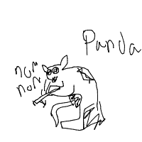 panda eating bamboo drawing by qtaro_cujoh in Artbitrator
