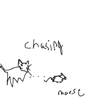 cat chasing mouse drawing by qtaro_cujoh in Artbitrator