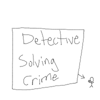 detective solving crime drawing by kevin in Artbitrator