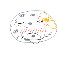 moon smiling drawing by ladylisa in Artbitrator