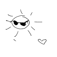 sun wearing sunglasses drawing by alero in Artbitrator