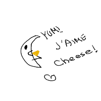moon eating cheese drawing by alero in Artbitrator