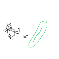 cat vs cucumber drawing by guest-6fjv3zaua in Artbitrator